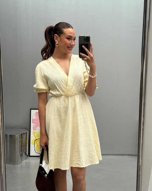 DILA MOUSSELINE DRESS BUTTER YELLOW