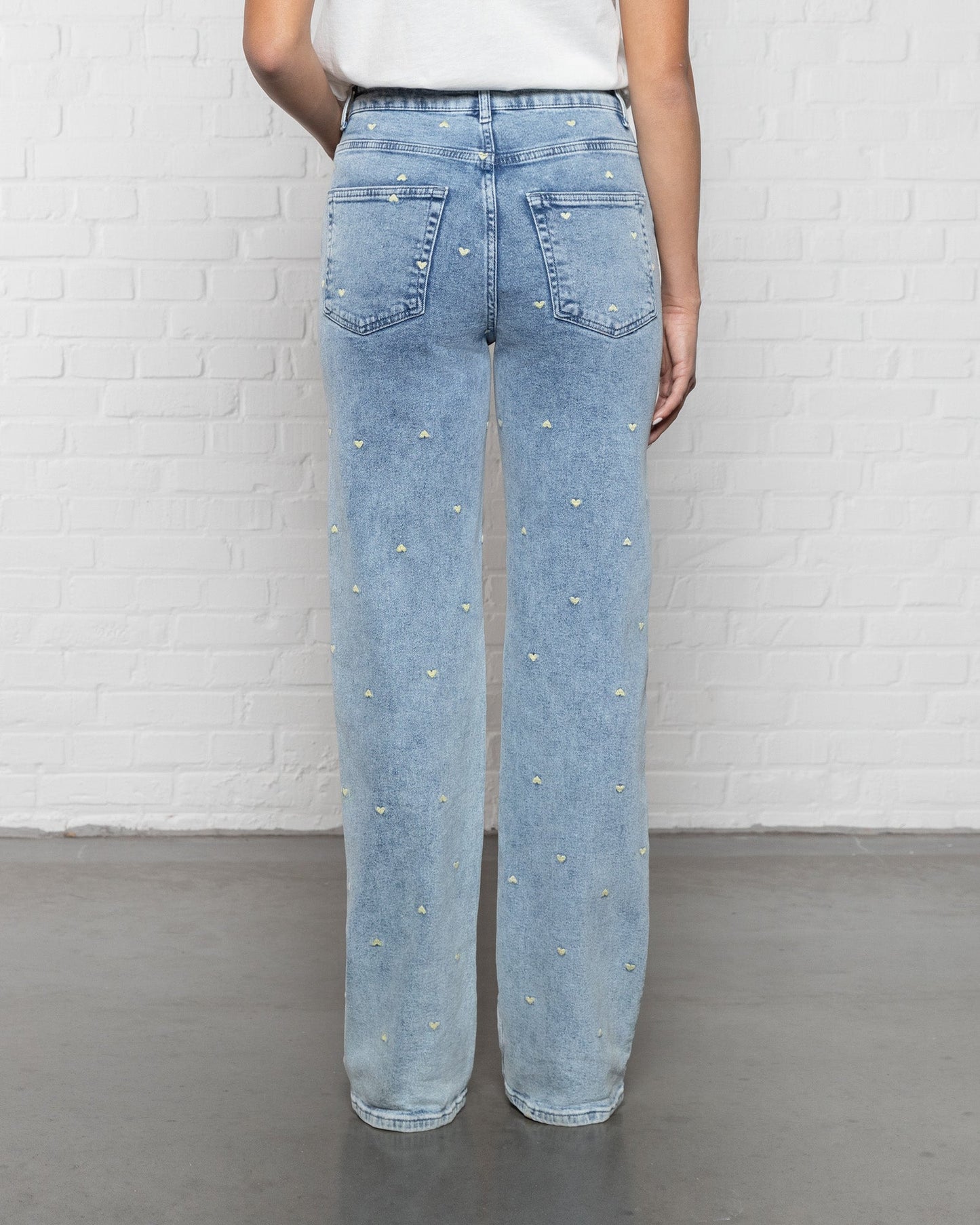 HEART BOOTCUT JEANS BUTTER YELLOW