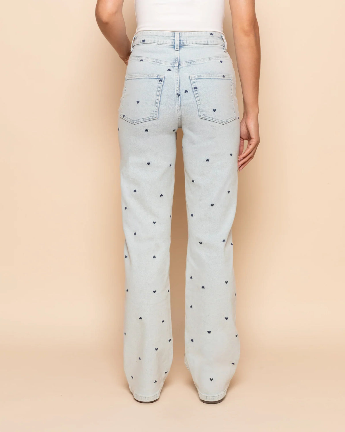 HEART BOOTCUT JEANS ROZE