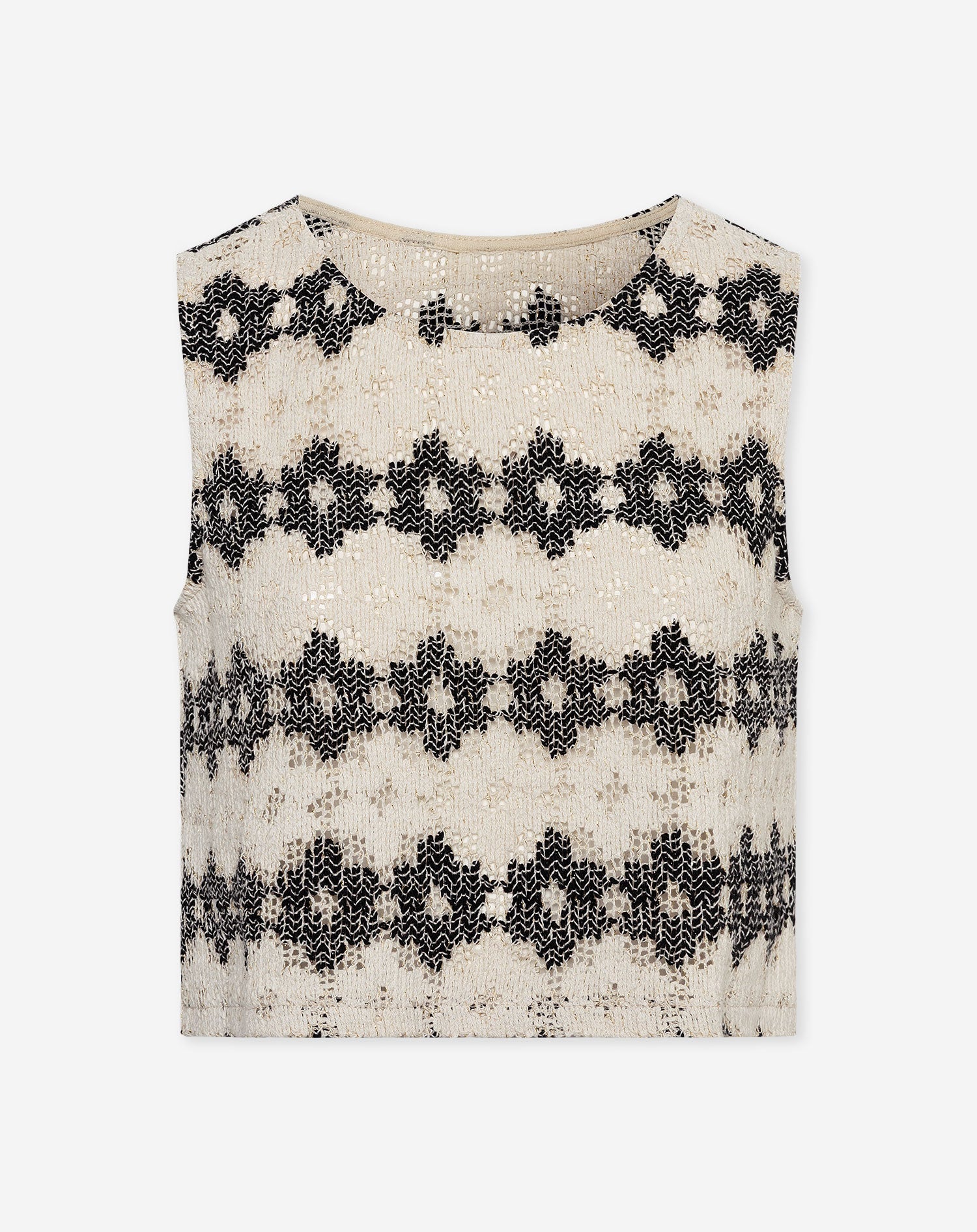 EMBER FLOWER CROCHET TOP BLACK