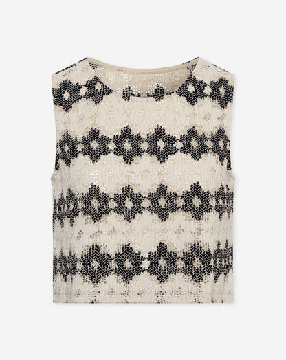 EMBER FLOWER CROCHET TOP BLACK